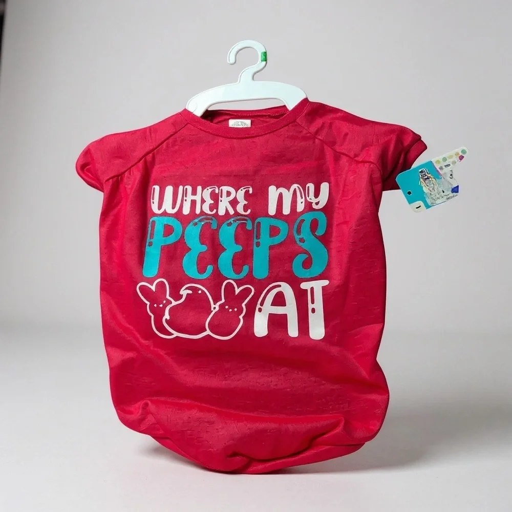 Vibrant Pink Dog T-Shirt - Where My Peeps At?